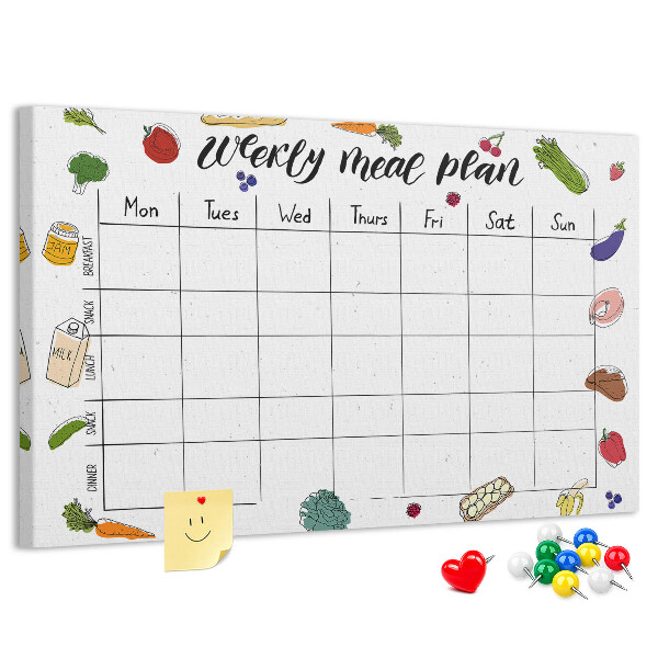Tableau affichage liège Menu pour toute la semaine