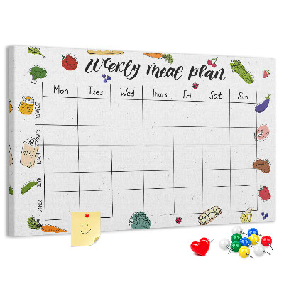 Tableau affichage liège Menu pour toute la semaine