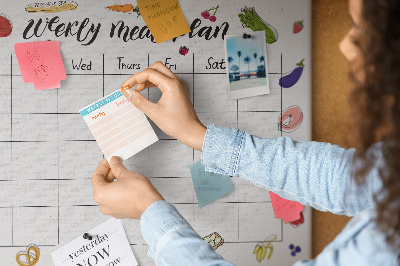 Tableau affichage liège Menu pour toute la semaine