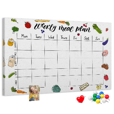 Tableau affichage liège Menu pour toute la semaine