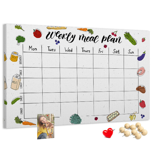 Tableau affichage liège Menu pour toute la semaine