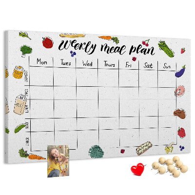 Tableau affichage liège Menu pour toute la semaine