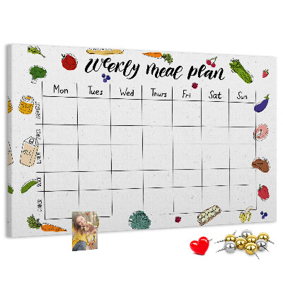 Tableau affichage liège Menu pour toute la semaine