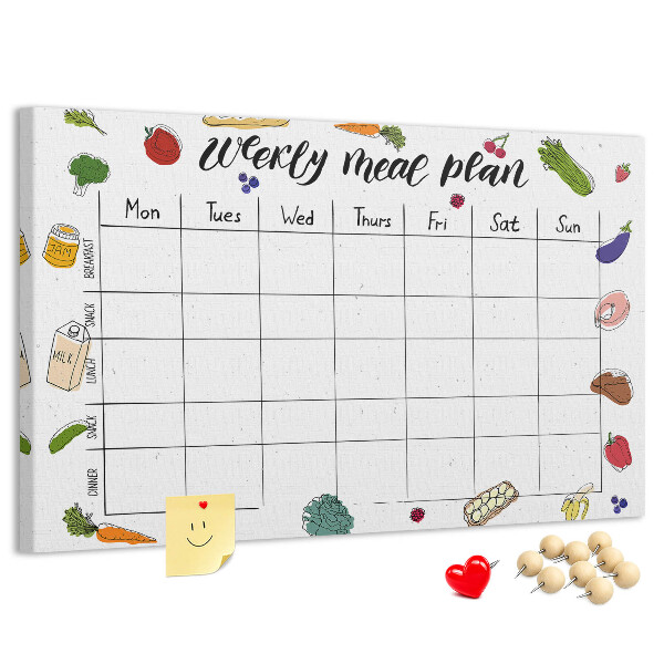 Tableau affichage liège Menu pour toute la semaine