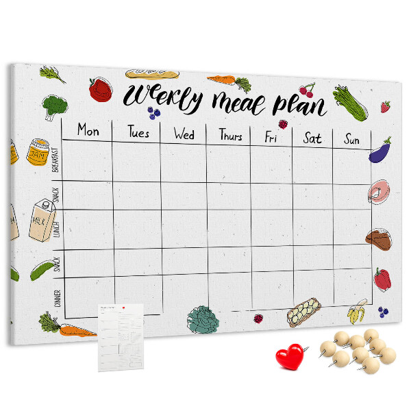 Tableau affichage liège Menu pour toute la semaine