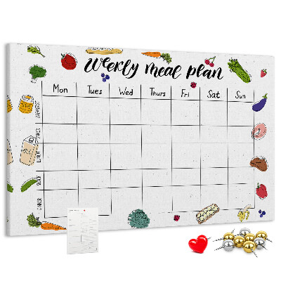 Tableau affichage liège Menu pour toute la semaine