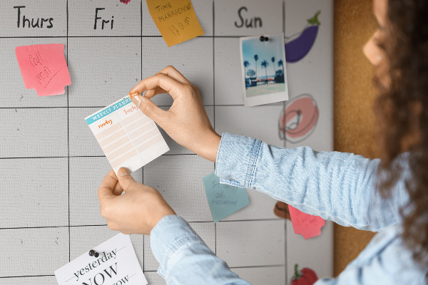 Tableau affichage liège Menu pour toute la semaine