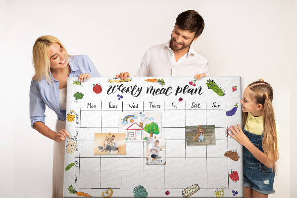 Tableau affichage liège Menu pour toute la semaine