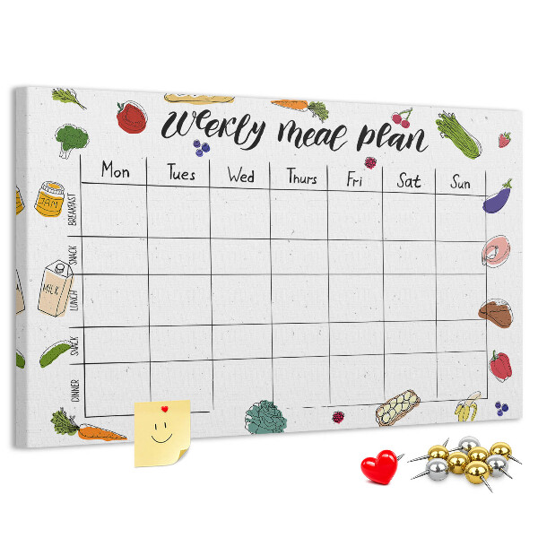 Tableau affichage liège Menu pour toute la semaine