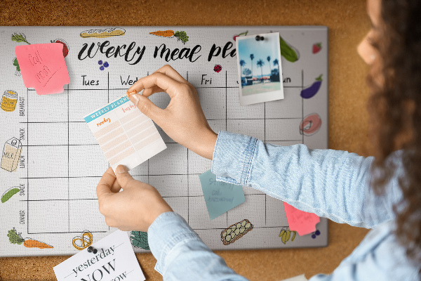 Tableau affichage liège Menu pour toute la semaine
