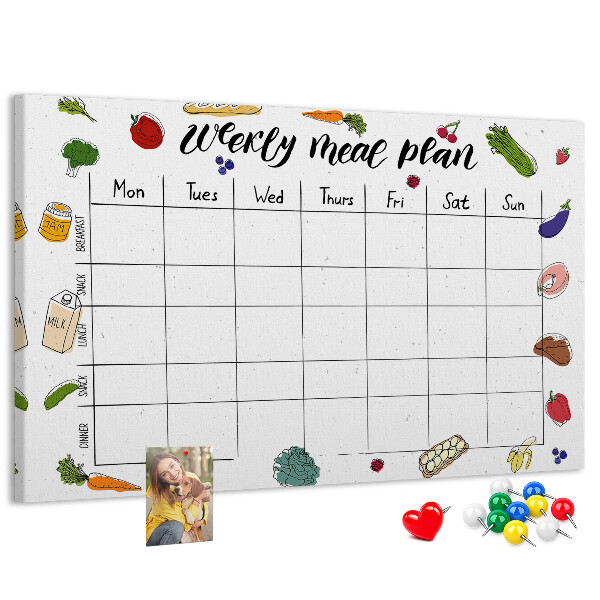 Tableau affichage liège Menu pour toute la semaine