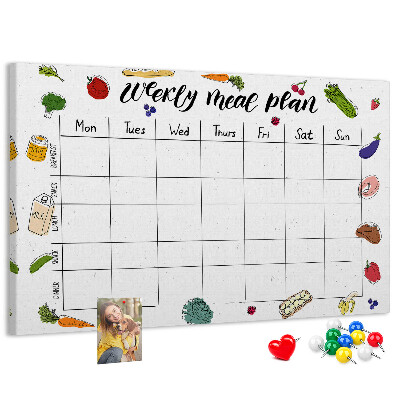 Tableau affichage liège Menu pour toute la semaine