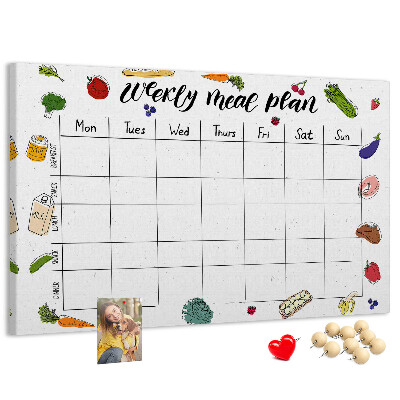 Tableau affichage liège Menu pour toute la semaine