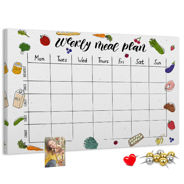 Tableau affichage liège Menu pour toute la semaine