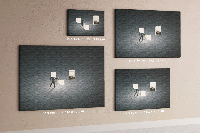 Tableau de liège La lumière d'une lampe sur un chemin sombre.