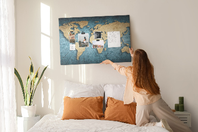 Tableau en liège Carte du monde antique avec boussole