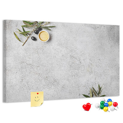 Tableau de liège Des accents naturels sur un fond gris