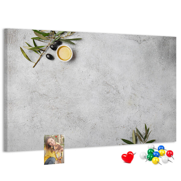 Tableau de liège Des accents naturels sur un fond gris