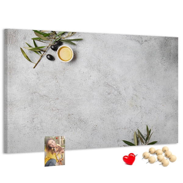 Tableau de liège Des accents naturels sur un fond gris