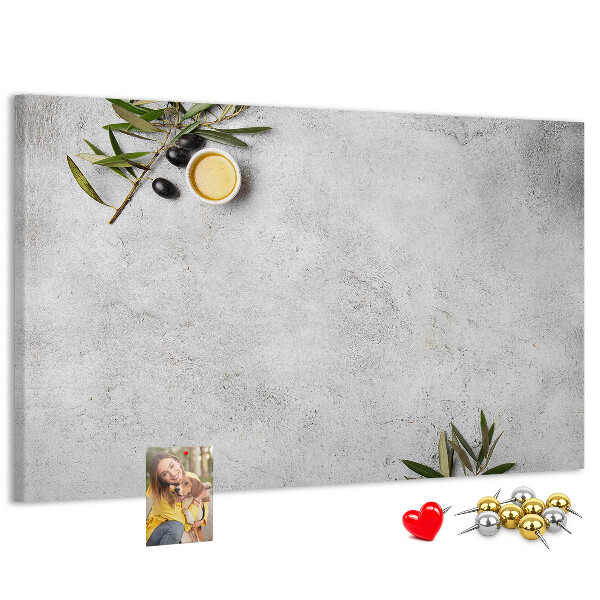 Tableau de liège Des accents naturels sur un fond gris