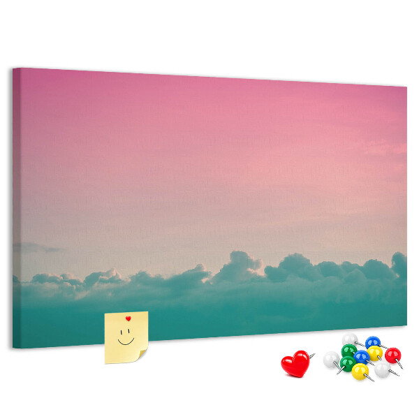 Tableau en liège Coucher de soleil sur les nuages aux teintes pastel