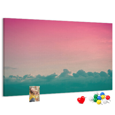 Tableau en liège Coucher de soleil sur les nuages aux teintes pastel