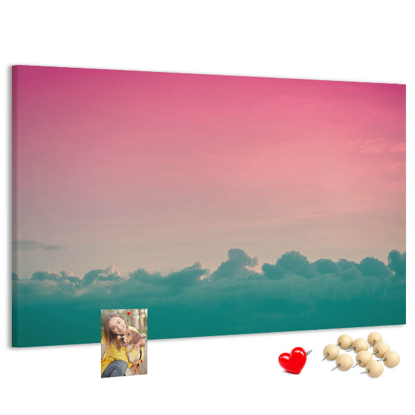 Tableau en liège Coucher de soleil sur les nuages aux teintes pastel