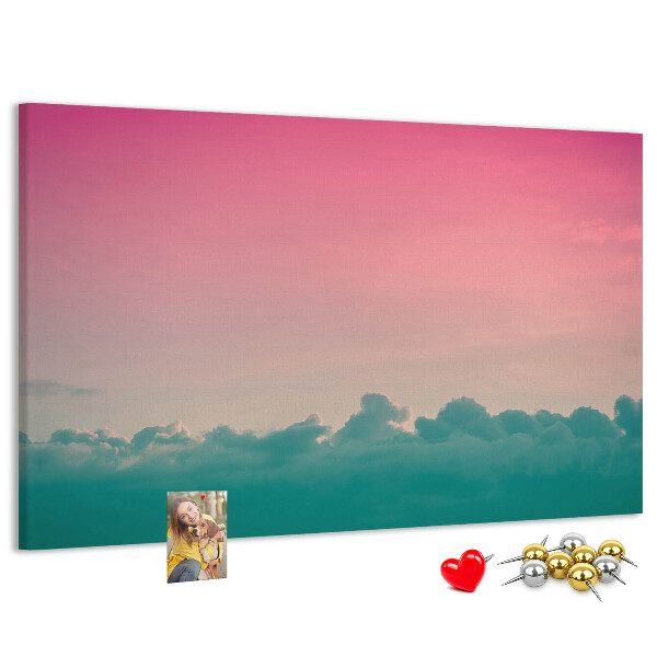 Tableau en liège Coucher de soleil sur les nuages aux teintes pastel