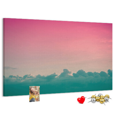 Tableau en liège Coucher de soleil sur les nuages aux teintes pastel