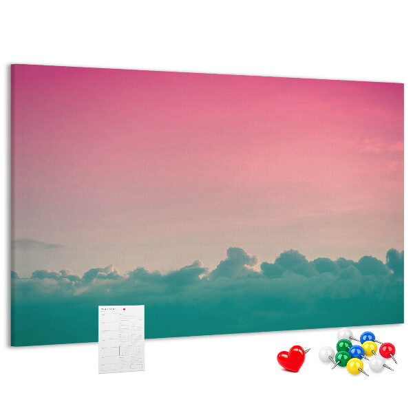 Tableau en liège Coucher de soleil sur les nuages aux teintes pastel