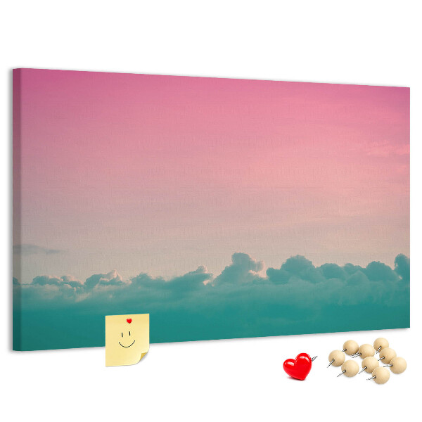 Tableau en liège Coucher de soleil sur les nuages aux teintes pastel