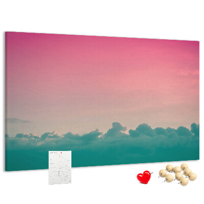 Tableau en liège Coucher de soleil sur les nuages aux teintes pastel