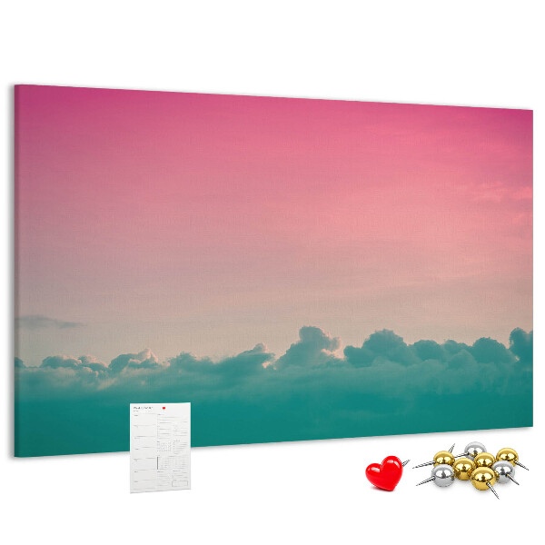 Tableau en liège Coucher de soleil sur les nuages aux teintes pastel