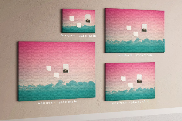 Tableau en liège Coucher de soleil sur les nuages aux teintes pastel