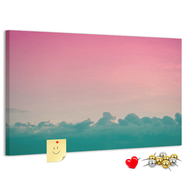 Tableau en liège Coucher de soleil sur les nuages aux teintes pastel