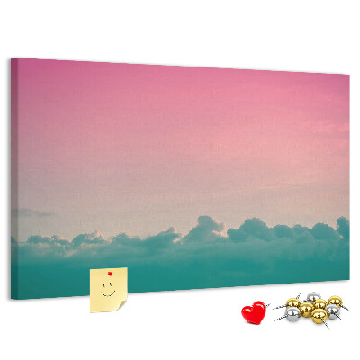 Tableau en liège Coucher de soleil sur les nuages aux teintes pastel
