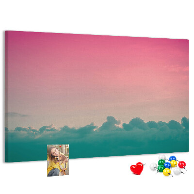 Tableau en liège Coucher de soleil sur les nuages aux teintes pastel