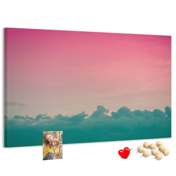 Tableau en liège Coucher de soleil sur les nuages aux teintes pastel