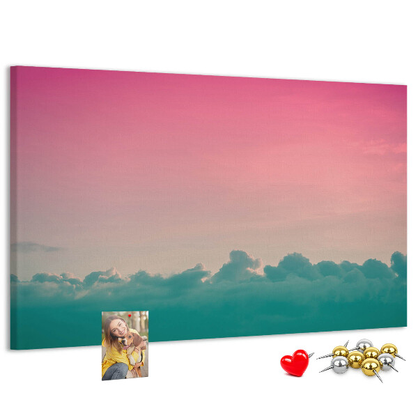 Tableau en liège Coucher de soleil sur les nuages aux teintes pastel