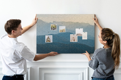 Tableau affichage liège Paysage de montagne aux nuances délicates.