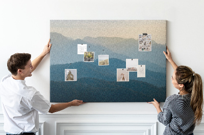 Tableau affichage liège Paysage de montagne aux nuances délicates.