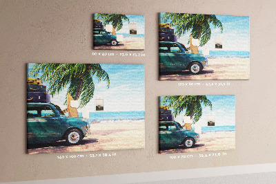 Tableau de liège Un voyage de vacances au bord de la mer en voiture
