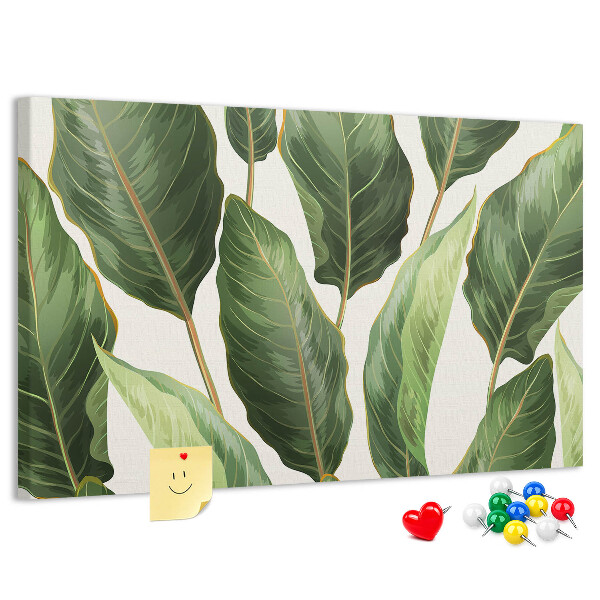 Tableau de liège Feuilles tropicales dans des tons de vert