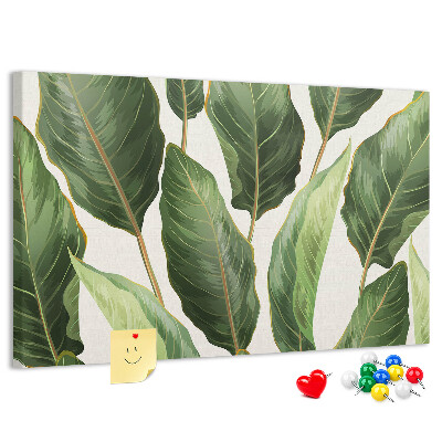 Tableau de liège Feuilles tropicales dans des tons de vert