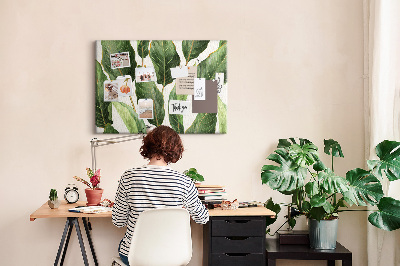 Tableau de liège Feuilles tropicales dans des tons de vert