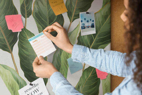 Tableau de liège Feuilles tropicales dans des tons de vert
