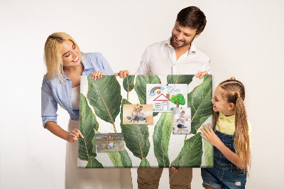 Tableau de liège Feuilles tropicales dans des tons de vert