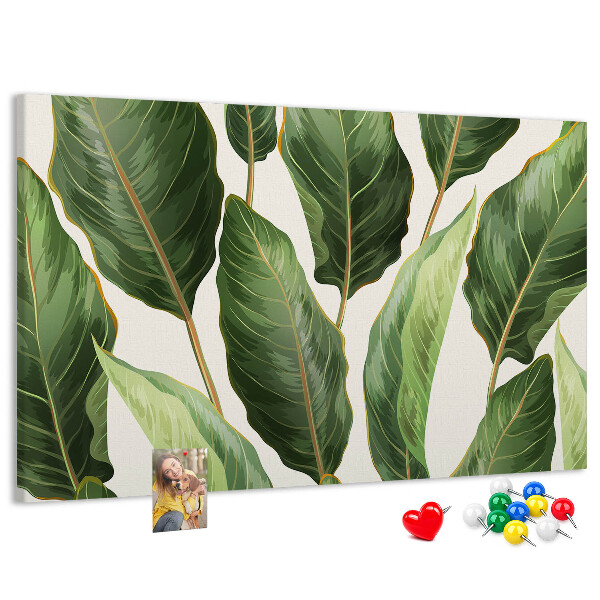 Tableau de liège Feuilles tropicales dans des tons de vert