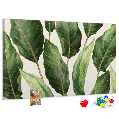 Tableau de liège Feuilles tropicales dans des tons de vert