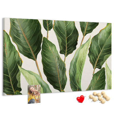 Tableau de liège Feuilles tropicales dans des tons de vert